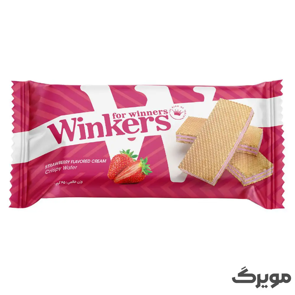 ویفر کرم دار توت فرنگی وینکرز 45 گرم